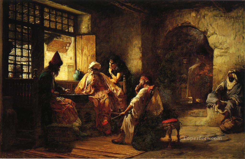 An Interesting Game Arabic Frederick Arthur Bridgman Oil Paintings